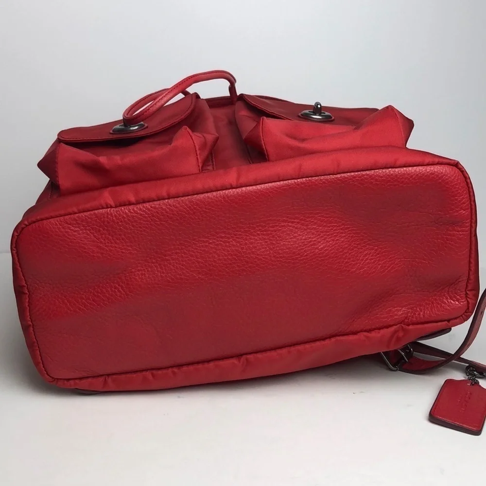 NEW Coach New York Red Nylon Backpack 58814